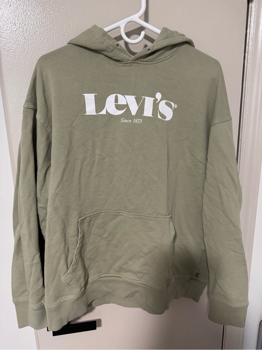 Levi's Men's Olive Green Logo Hoodie-Large